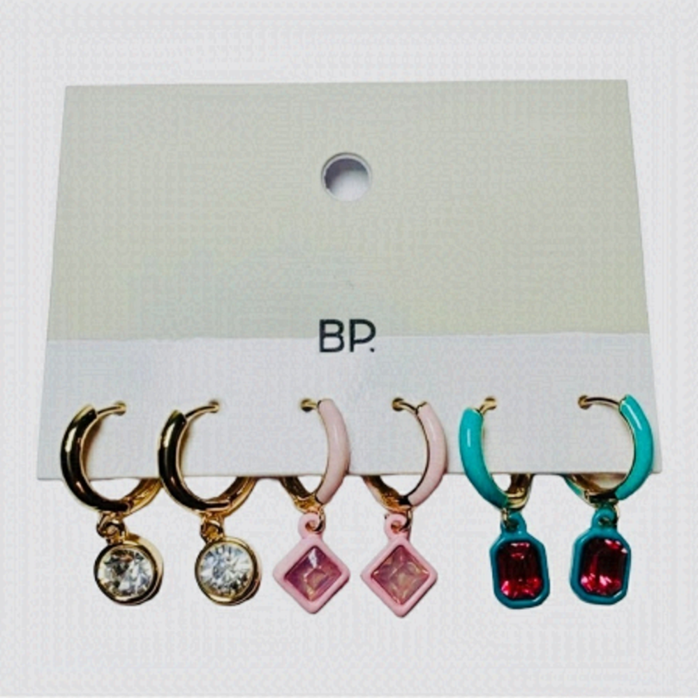 BP Jewelled Hoop Earrings Set of 3